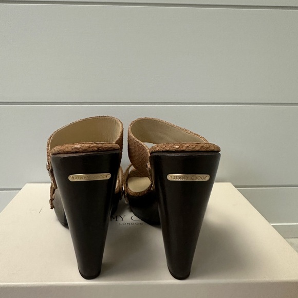 Jimmy Choo Ulrika Nude Studded Platform Sandal Heel - Picture 4 of 5